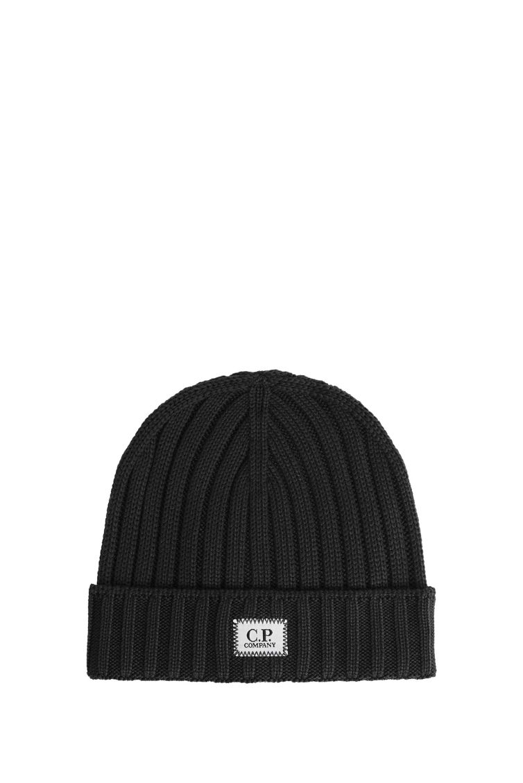 Cappello Beanie Da Uomo Nero Con Logo C.P. Company