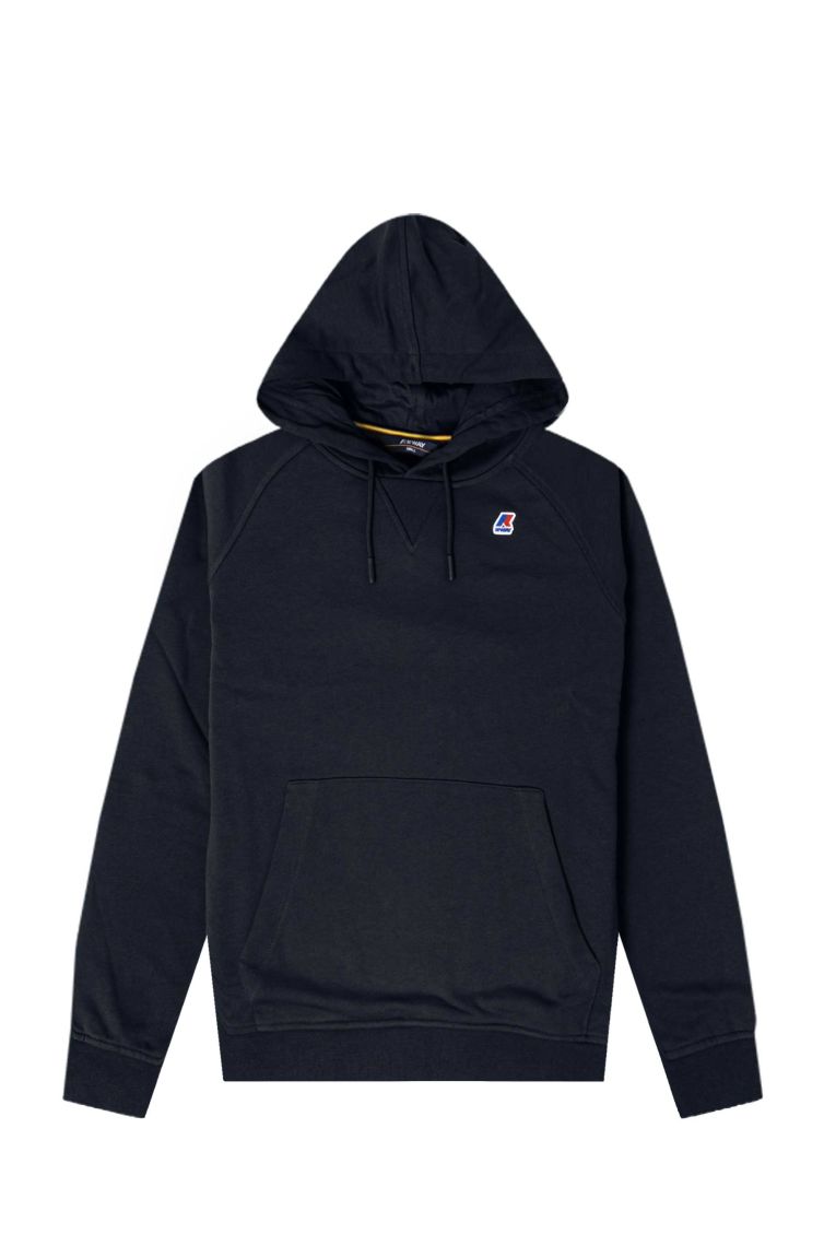 FELPA UOMO KWAY BLUE DEPHTK89 CON CAPPUCCIO