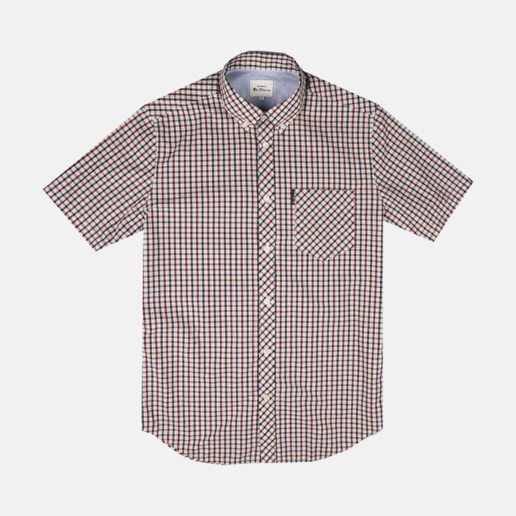 Da Uomo Ben Sherman Camicia Taglia 17/52" bs080 SCOOTER Mod Pelle Retro 