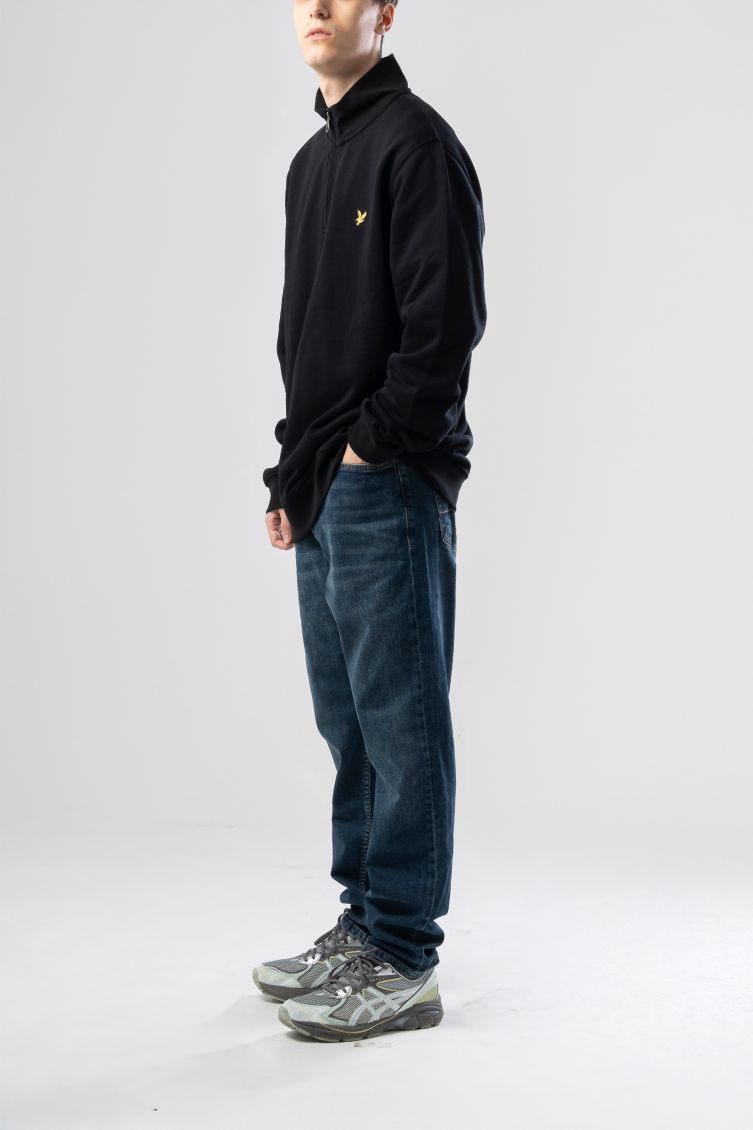 Felpa Uomo Lyle & Scott Half Zip Jet Black | Nuvolari.biz