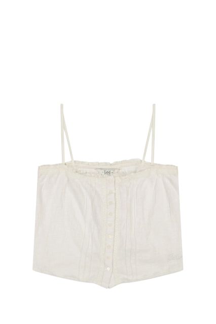 W LACE TRIM CAMI WHITE-WHITE