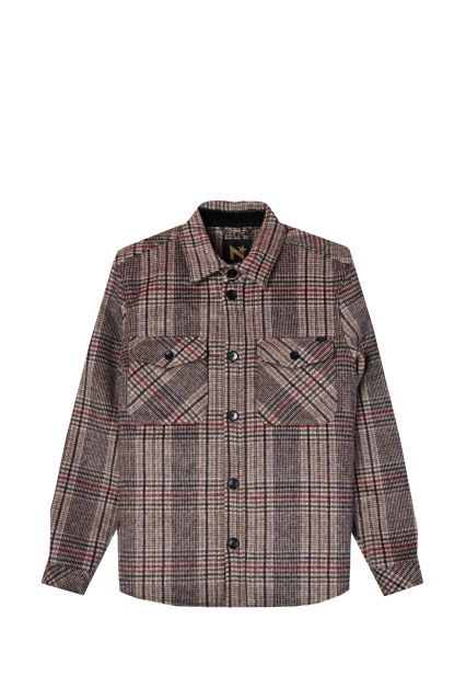 OVERSHIRT CAMICIA UOMO NUVOLARI MONTANA CAMMELLO/NERO