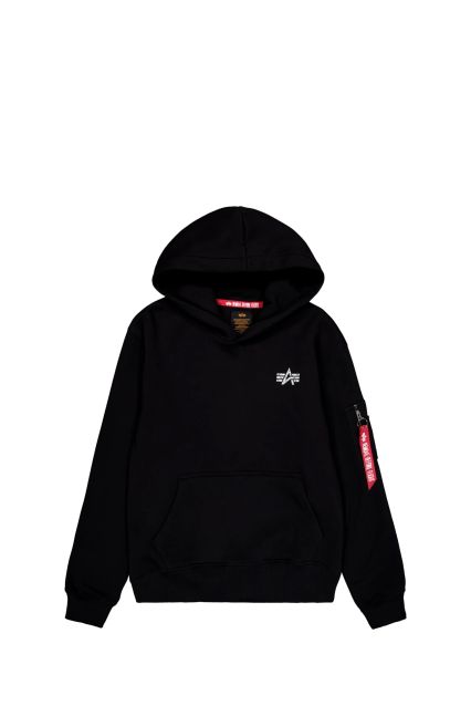 FELPA UOMO ALPHA INDUSTRIES SIGNATURE HOODY BLACK
