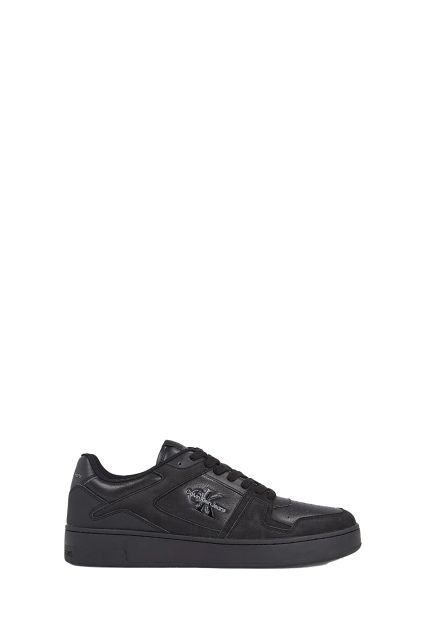 SNEAKERS UOMO CALVIN KLEIN IN PELLE BASKET CUPSOLE LOW TRIPLE BLACK