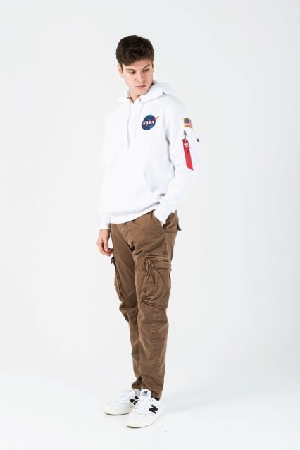 FELPA CON CAPPUCCIO SPACE SHUTTLE WHITE