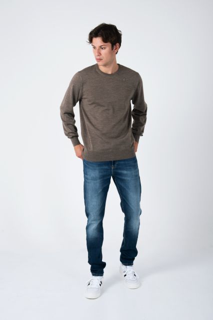 MAGLIONE UOMO K-WAY GIROCOLLO BEIGE TAUPE