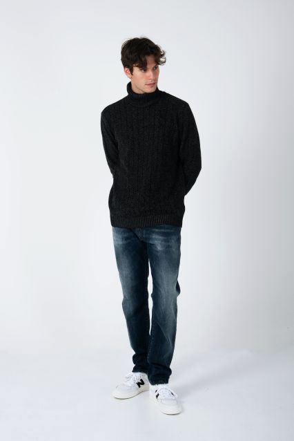 MAGLIONE UOMO NUVOLARI MILNE GRIGIO/NERO