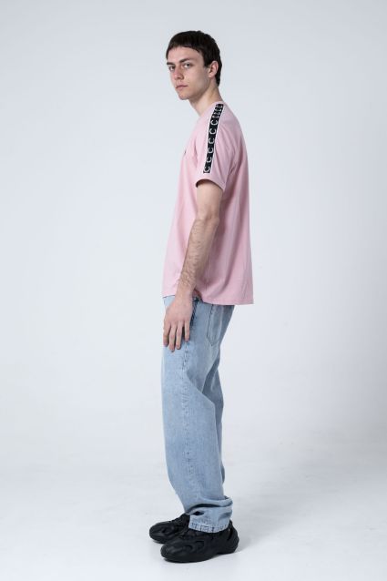 T-SHIRT UOMO FRED PERRY CHALKY PINK/BLACK