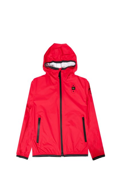 GIACCA A VENTO BLAUER DA UOMO NASTRO ROSSO CON CAPPUCCIO