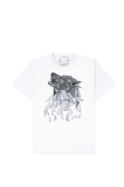 T-SHIRT UOMO NUVOLARI WOLF BIANCO