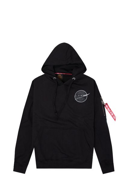 FELPA UOMO NASA ALPHA INDUSTRIES BLACK REFLECTIVE
