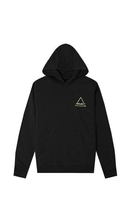 FELPA UOMO PROJ3CT BLACK/GREEN CON CAPPUCCIO