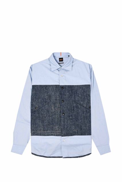 CAMICIA UOMO BOSS OPEN BLUE
