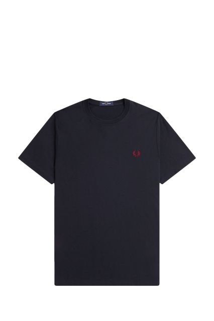 T-SHIRT UOMO FRED PERRY NAVY BURNT RED