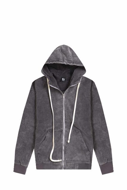 FELPA UOMO RAYZ HOOD FL BUZIOS GRIGIO CON CAPPUCCIO, ZIP E TASCHE