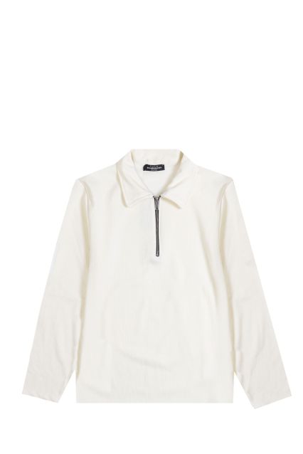 POLO UOMO BLACK RAGS CLARK HALF ZIP BIANCO