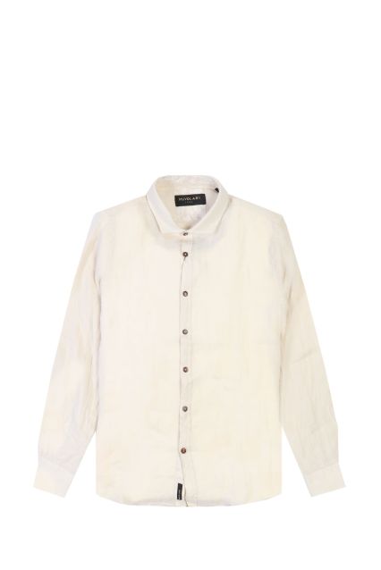 CAMICIA UOMO NUVOLARI IN LINO PAZ ECRU