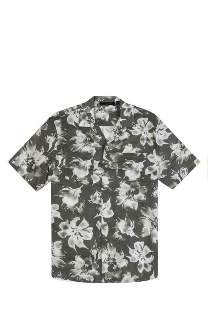 CAMICIA UOMO NUVOLARI GUETTA VERDE MILITARE MANICA CORTA