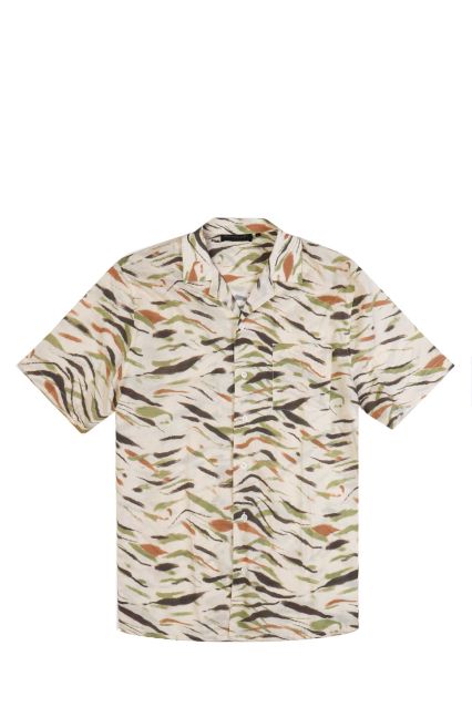 CAMICIA UOMO NUVOLARI TAGUN VERDE MILITARE MANICA CORTA