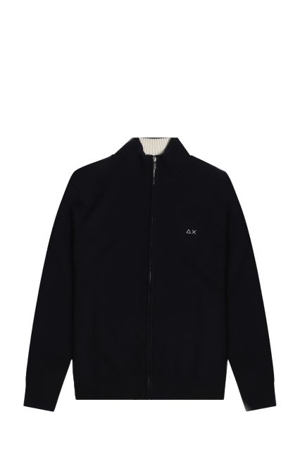 MAGLIA UOMO SUN68 NAVY BLUE K45114 CON ZIP