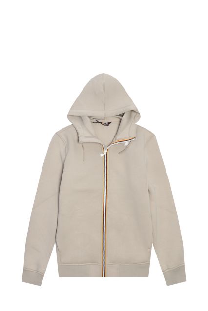 FELPA UOMO K-WAY CON CAPPUCCIO RAINER SPACER BEIGE CASHMERE