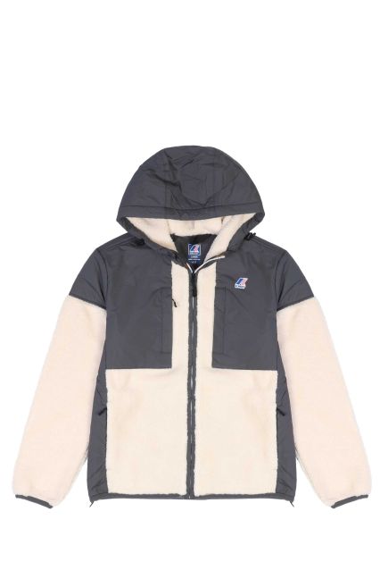 GIUBBOTTO UOMO K-WAY SAMSON 4.0 ORSETTO GREYSHDW/ECRU