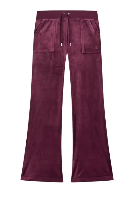 PANTALONE DONNA JUICY COUTURE LAYLA LOW RISE FLARE WINETSTNG