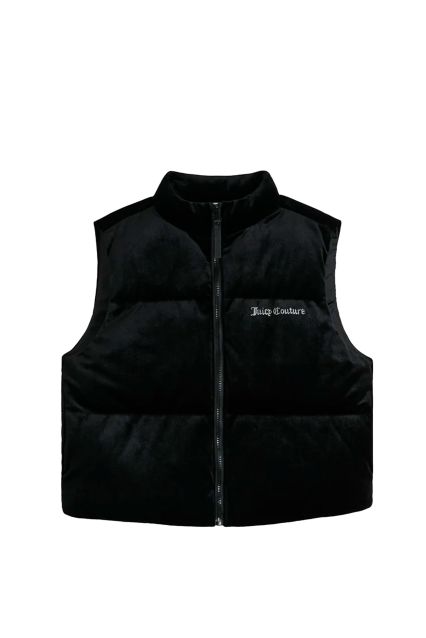 SMANICATO DONNA JUICY COUTURE LIGHTENING VELOUR GILET BLACK