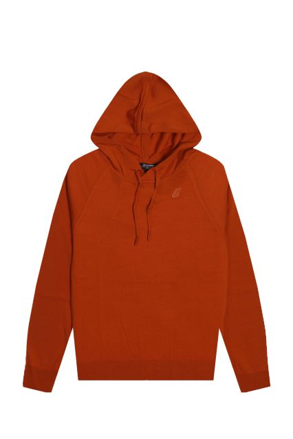 MAGLIA UOMO K-WAY LOKI MERINO ORANGE RUST CON CAPPUCCIO
