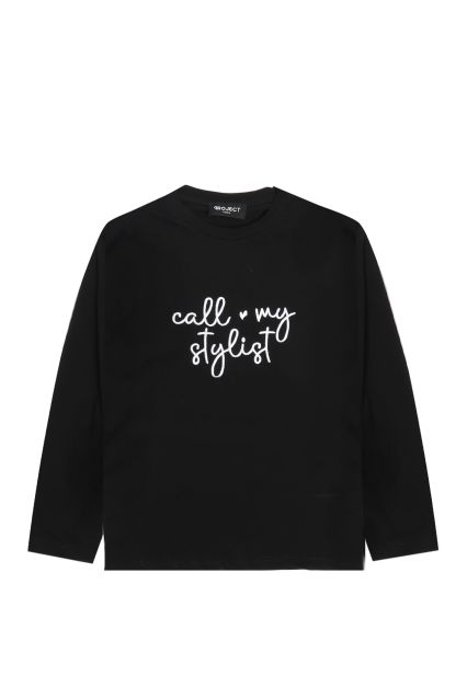 T-SHIRT DONNA PROJ3CT BELIEVE BLACK MANICA LUNGA