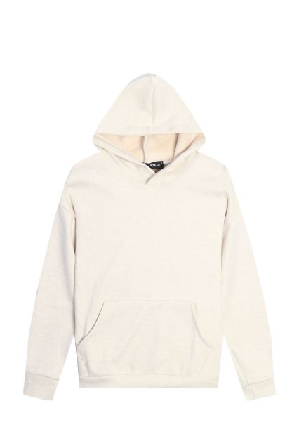 FELPA UOMO BLACK RAGS NARA CON CAPPUCCIO PANNA