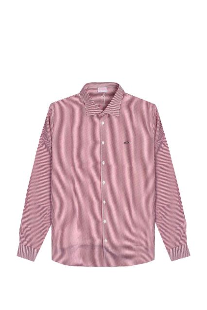 CAMICIA UOMO SUN68 S36103 ROSSO/BIANCO