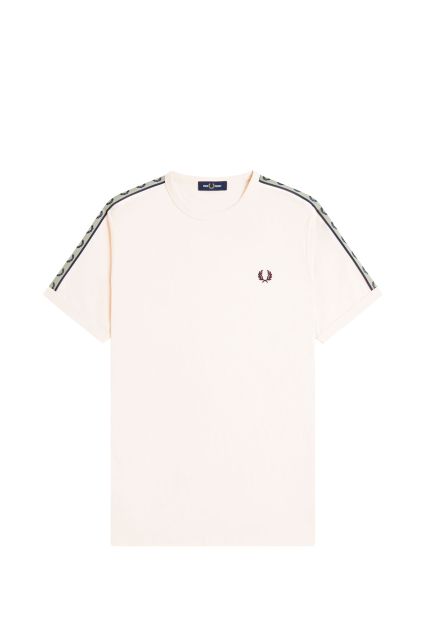T-SHIRT UOMO FRED PERRY M4613 ECRU/NAVY