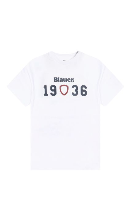 T-SHIRT UOMO BLAUER BLUH02286 CHAMBERLAIN BIANCO