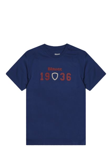 T-SHIRT UOMO BLAUER BLUH02286 CHAMBERLAIN INCHIOSTRO