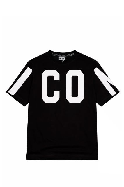 T-SHIRT UOMO ICON IUT004 NERO/BCO