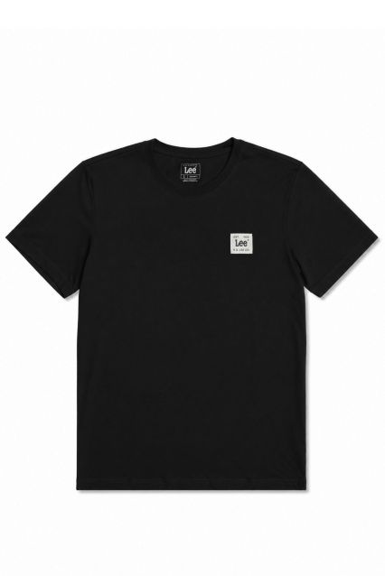 WOVEN LABEL TEE BLACK-BLACK