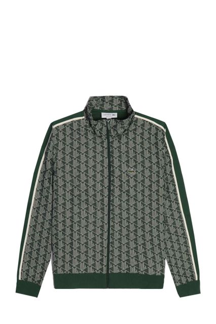 TRACKTOP UOMO LACOSTE FELPA CON ZIP SH1368 GREEN/SINOPLE