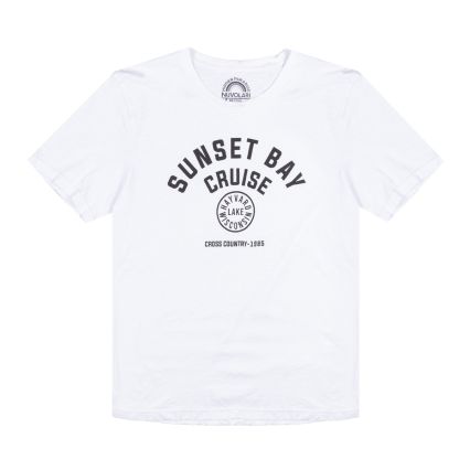 T-SHIRT CON STAMPA SUNSET BAY BIANCO