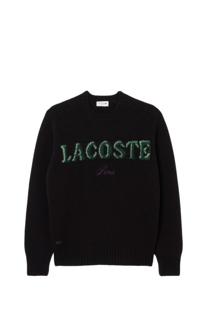 MAGLIONE UOMO LACOSTE AH5202 BLACK/LIAMONE