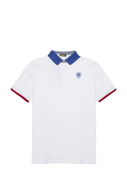 POLO UOMO BLAUER BLUT02304 DABNEY BIANCO