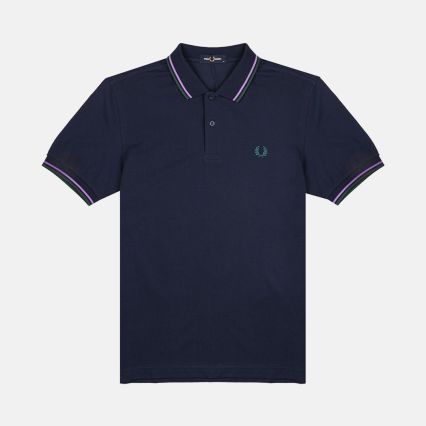 POLO PIQUET DI COTONE FRED PERRY DCARB/LILAC/BGRN