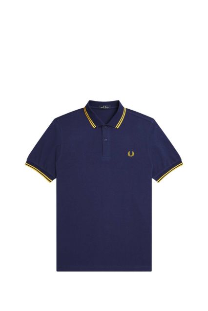POLO UOMO FRED PERRY FRENCH NAVY/GOLDEN HOUR 