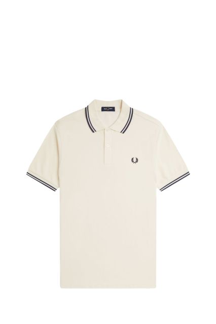 POLO UOMO FRED PERRY ECRU/TENNIS BLUE