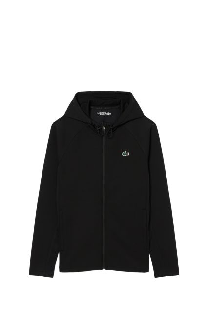 FELPA UOMO LACOSTE SH8914 BLACK CON CAPPUCCIO E ZIP