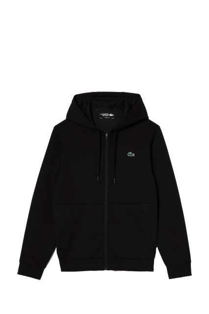 FELPA UOMO LACOSTE BLACK-C31 CON CAPPUCCIO E ZIP