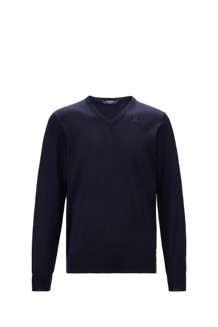 MAGLIA UOMO K-WAY BLUE K61128W DEPTH 100% LANA